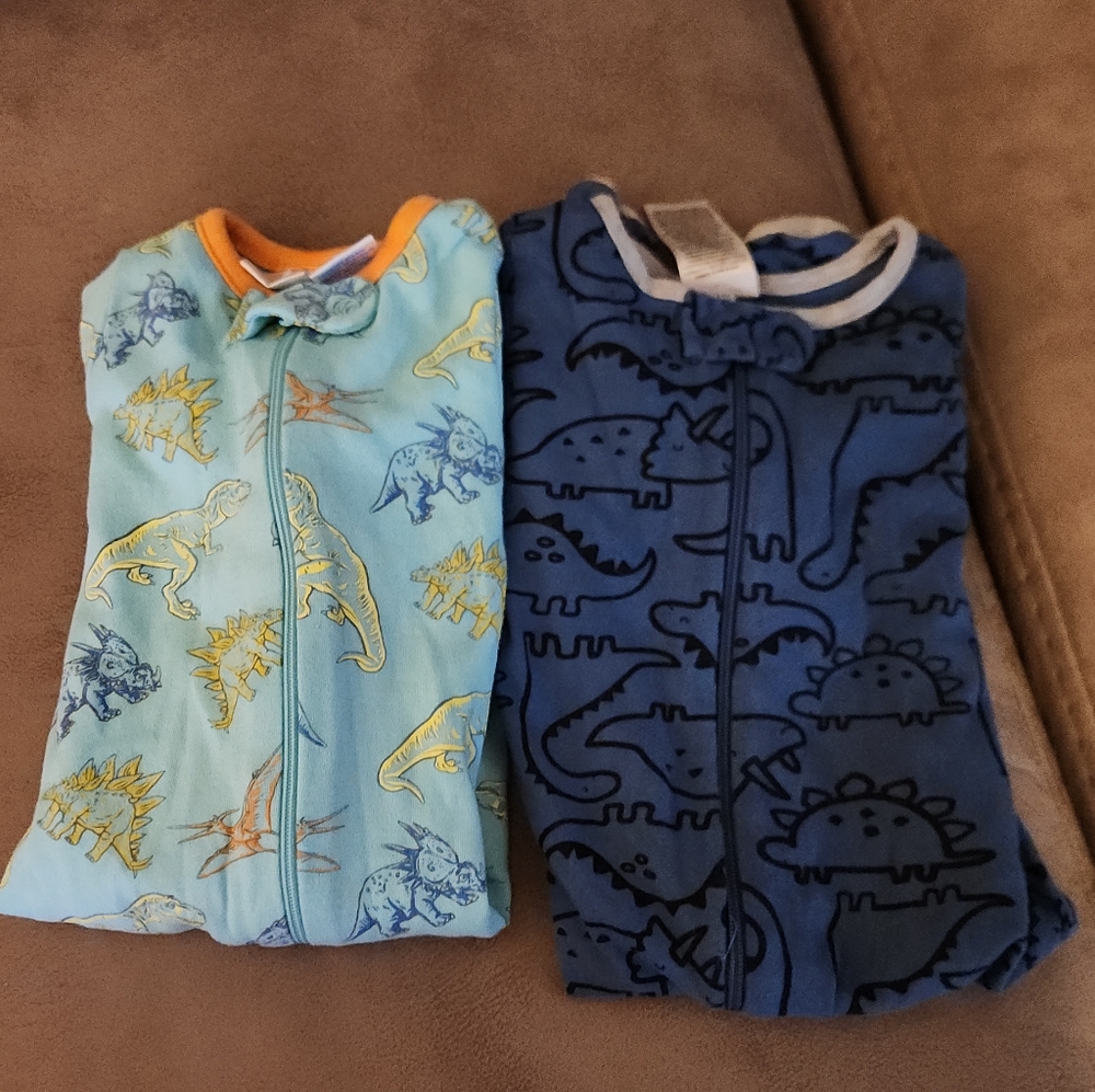 Baby, Sleepers,  Dinosaur Print Baby  - Blue and Green